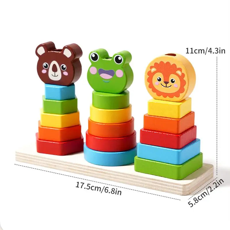 Montessori Sorting Toy – Wooden Shape & Color Stacking Game for Kids