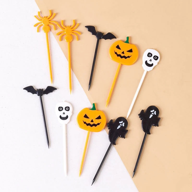 Halloween Cupcake Toppers 10PCS Ghost Bat Pumpkin Party Picks
