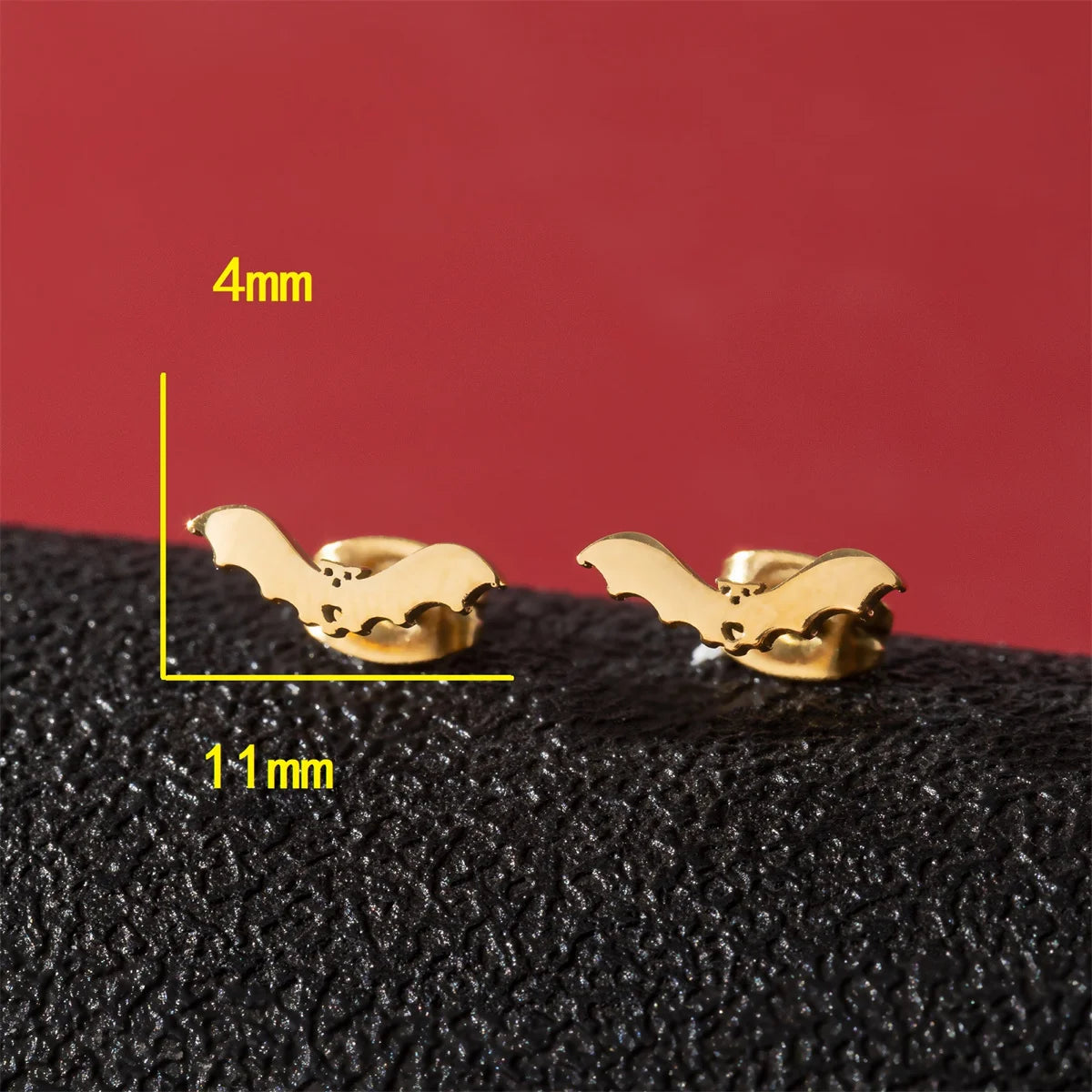 Halloween Bat Spider Earrings – Black Stainless Steel Punk Jewelry