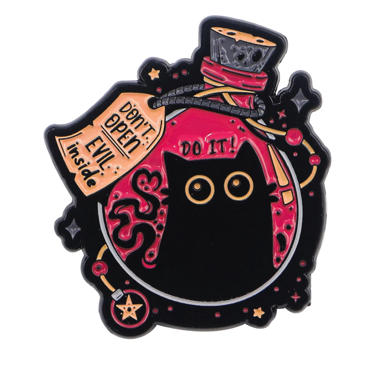 Black Cat Enamel Pin – Cute Animal Lapel Brooch