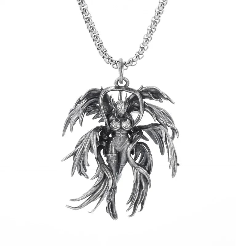 Gothic Scythe Necklace for Men Punk Halloween Pendant Jewelry