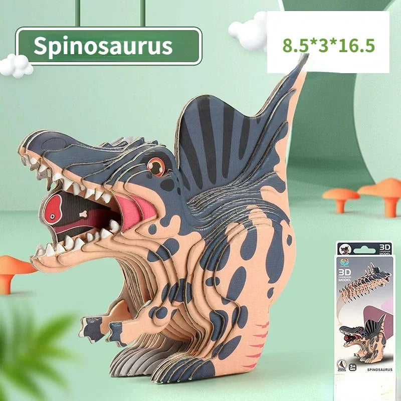3D Dinosaur Puzzle Paper Animal Model Educational Toy