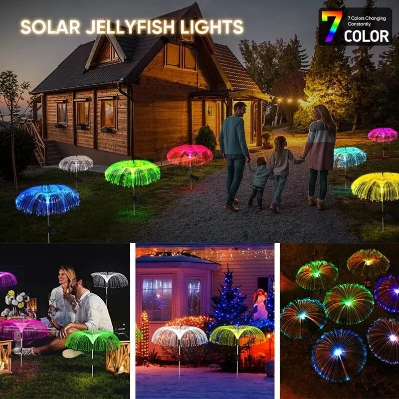 Solar Garden Lights 7 Color Changing Jellyfish Pathway Lights