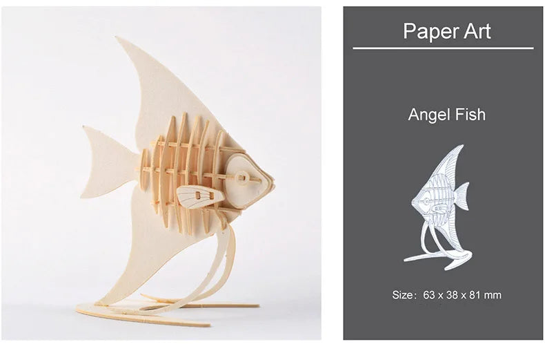 3D Wooden Animal Puzzle – DIY Assembly Model Kit
