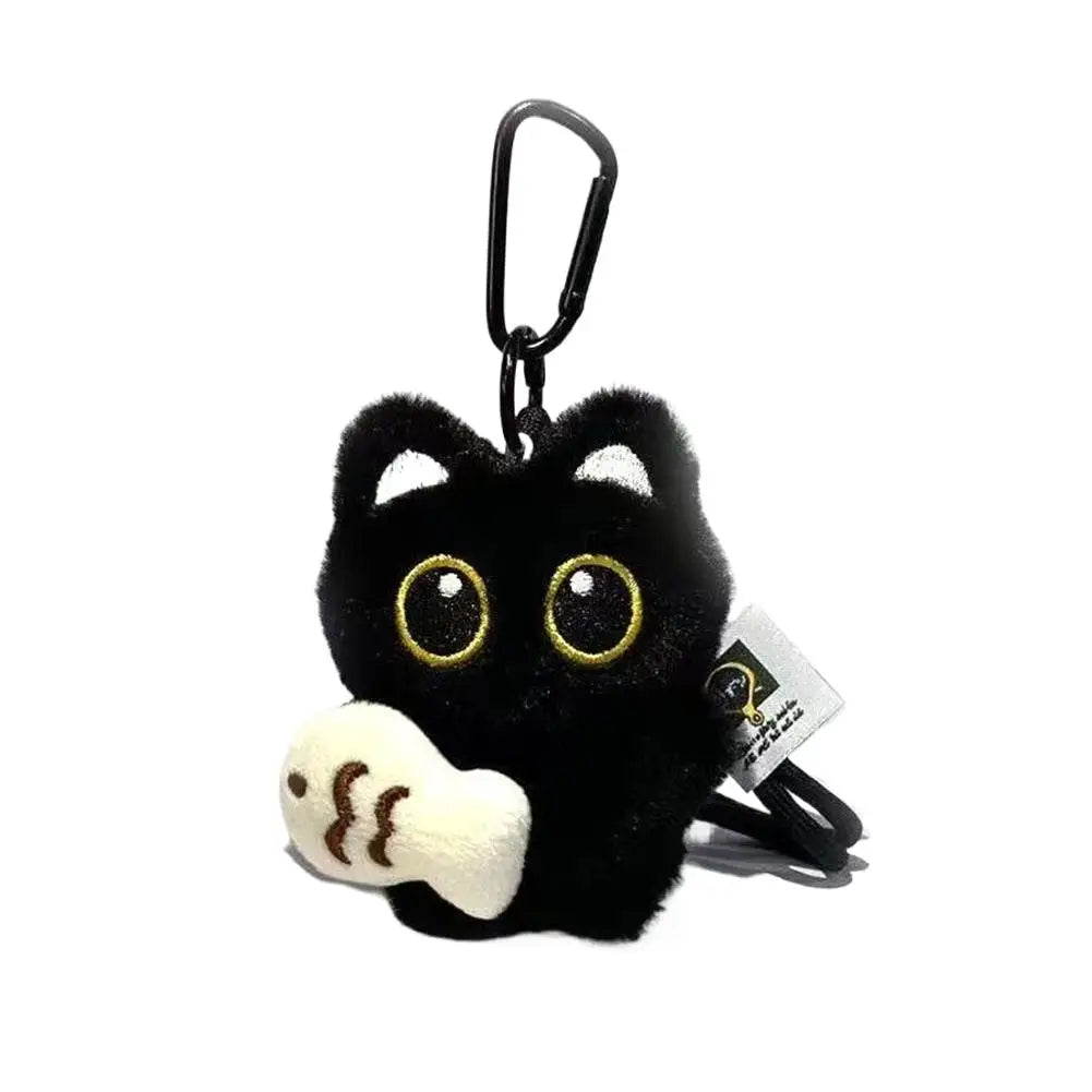 Black Cat Plush Keychain – Cute Kawaii Bag Pendant for Everyday Style