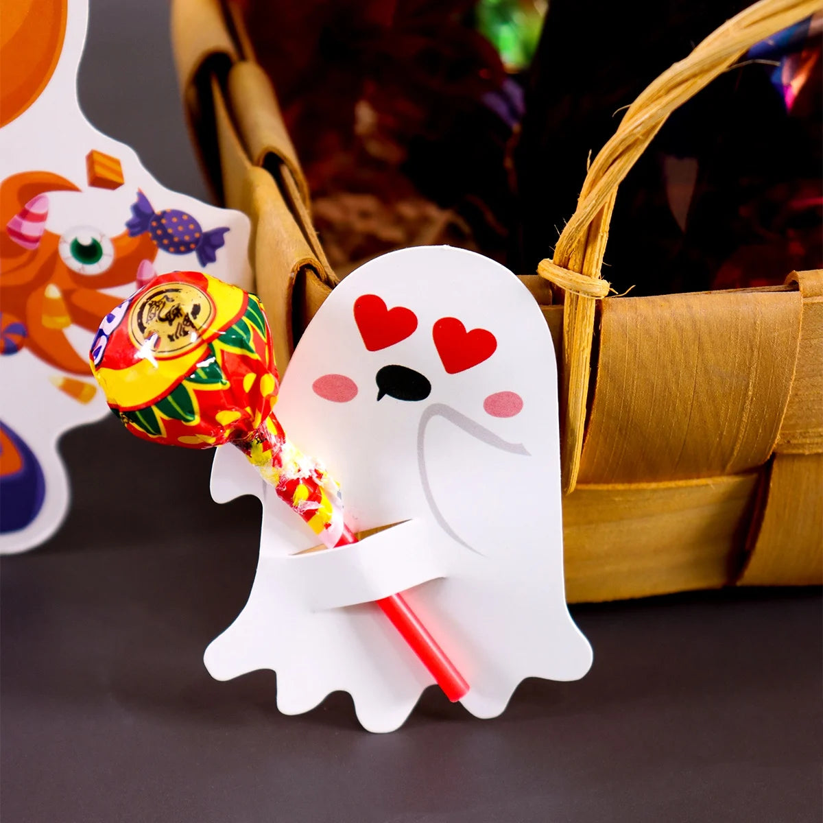 Halloween Lollipop Holders, 48PCS Ghost Candy Party Favors