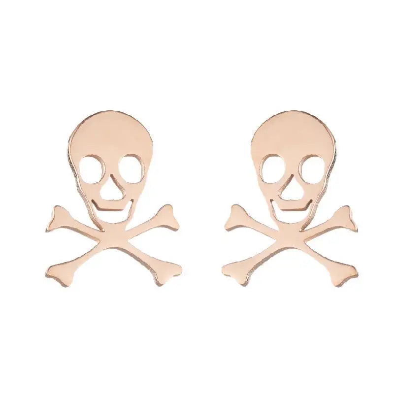 Skull Stud Earrings – Stainless Steel Gothic Earrings for Women