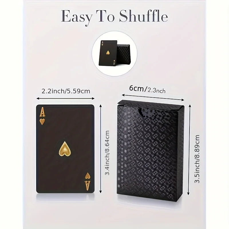 Waterproof Playing Cards – Black Gold Deck for Games & Gifting