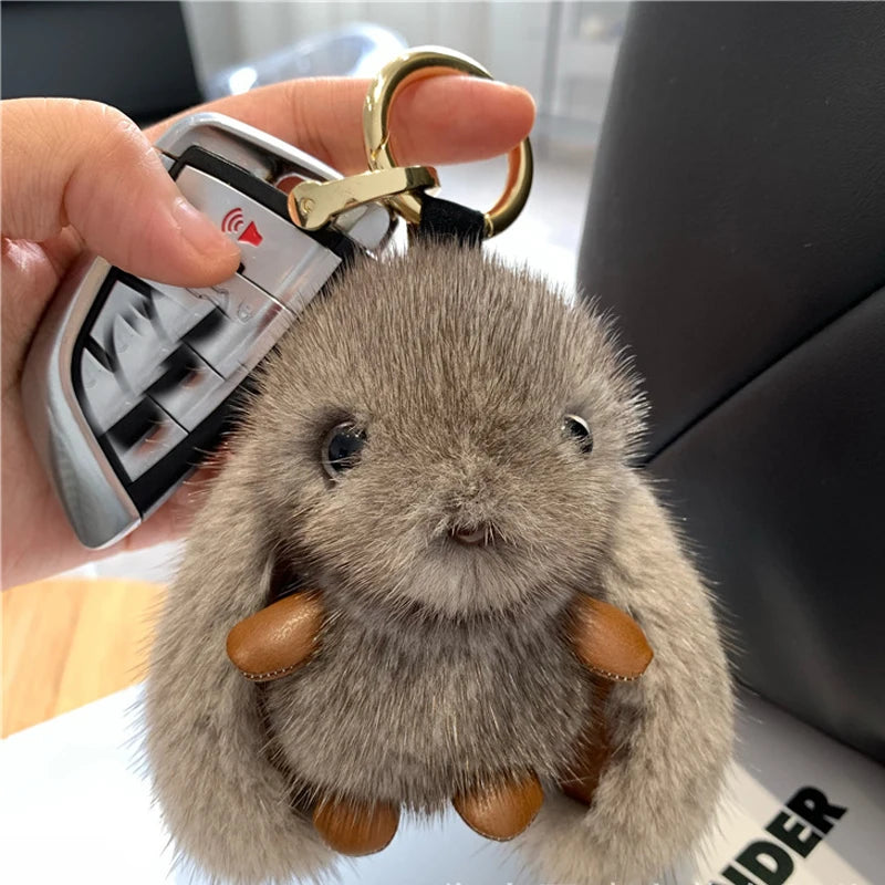 Rabbit Fur Keychain