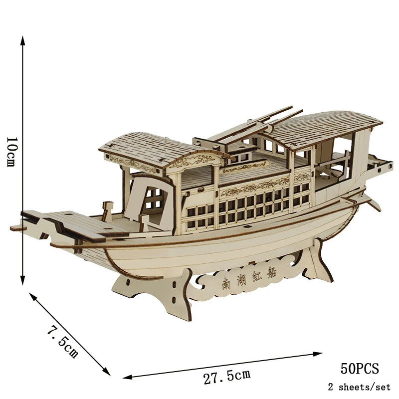 3D Wooden Puzzle Retro Campervan DIY Model Building Toy
