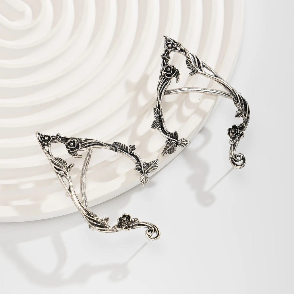 Elf Ear Clip Earrings – Gold Leaf Fairy Jewelry Accessory