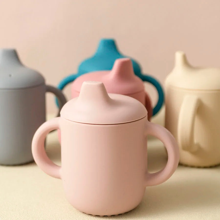 Silicone Baby Training Cup with Handle – 180ml Infant Drinking Cup