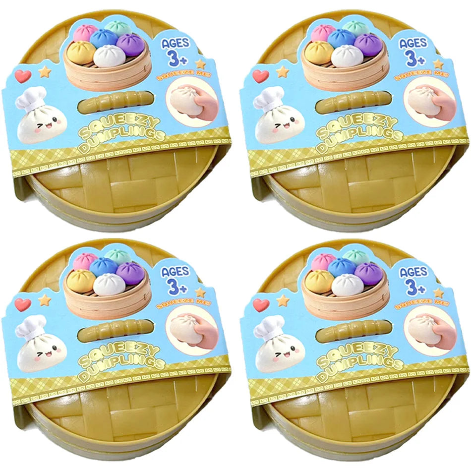 Dumpling Squishy Toy – Glitter Sensory Squeeze Stress Relief