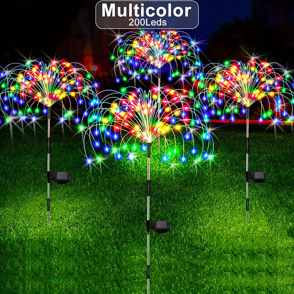 Solar Fireworks Lights Outdoor Garden Patio Holiday Decoration