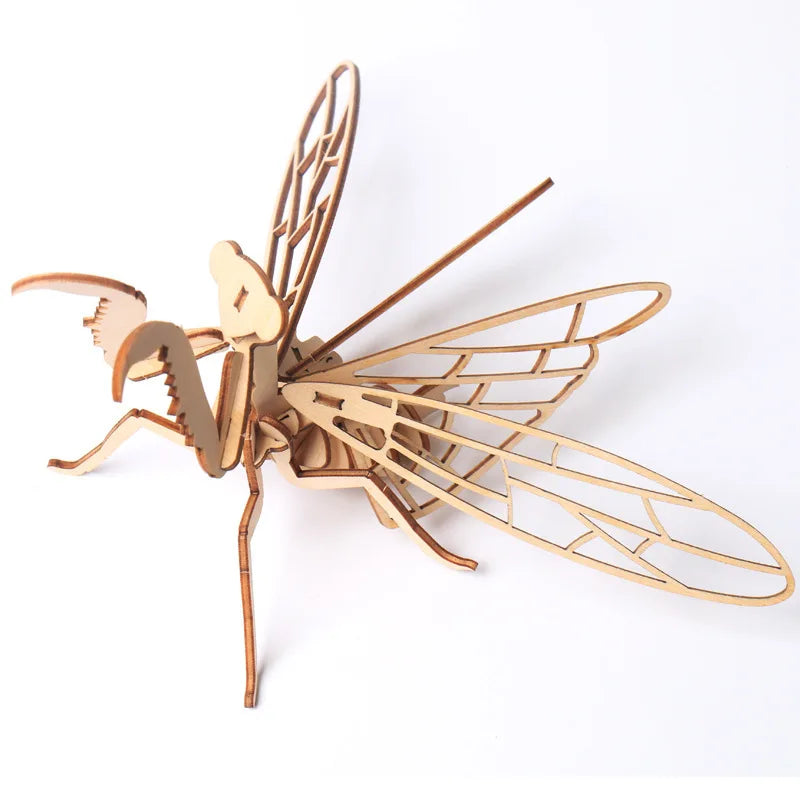 Wooden Insect Puzzle 3D Animal Assembly Educational Toy