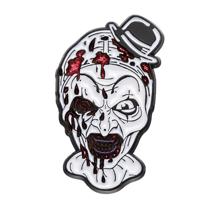 Horror Clown Enamel Pin Sunflower Sunglasses