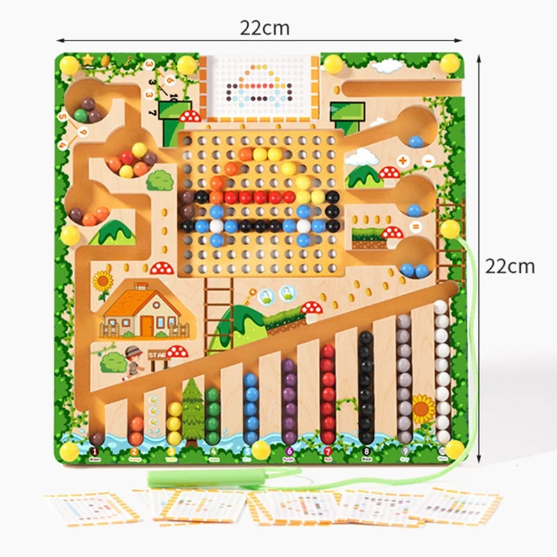 Magnetic Sorting Game – Montessori Wooden Color Puzzle Board