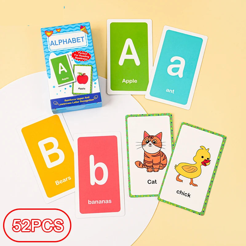 Montessori Flash Cards – 58-Piece Alphabet, Number & Shape Learning Set