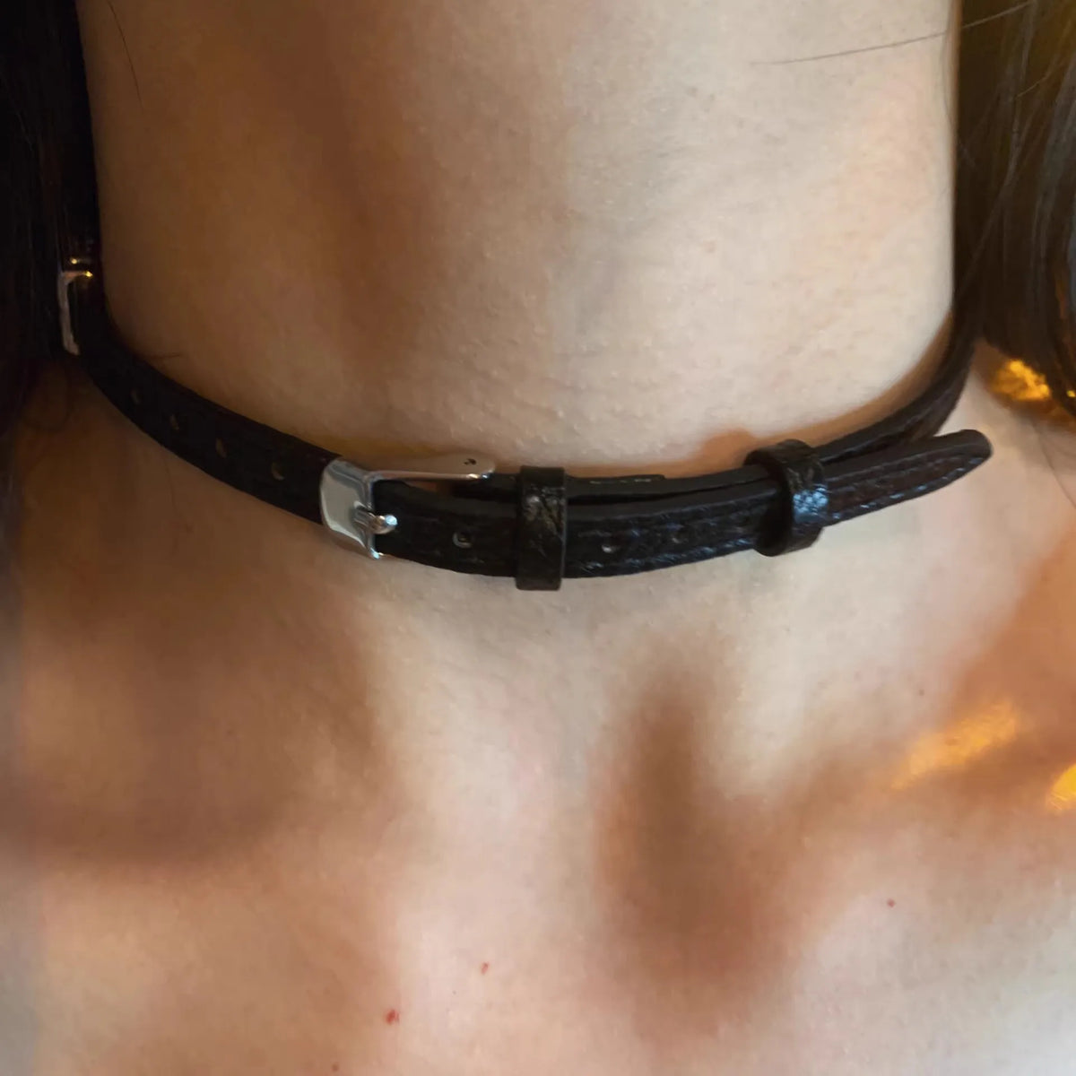 Gothic Leather Choker – Y2K Punk Necklace for Women