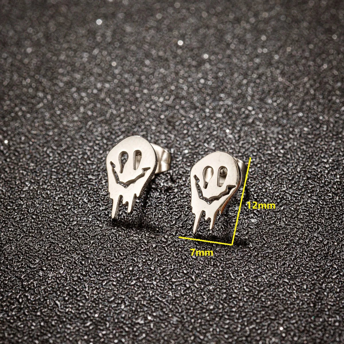 Halloween Bat Spider Earrings – Black Stainless Steel Punk Jewelry