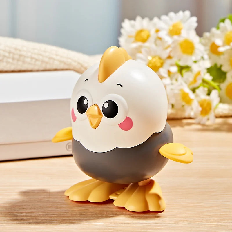 Clockwork toy chick on chain can walk cute animals