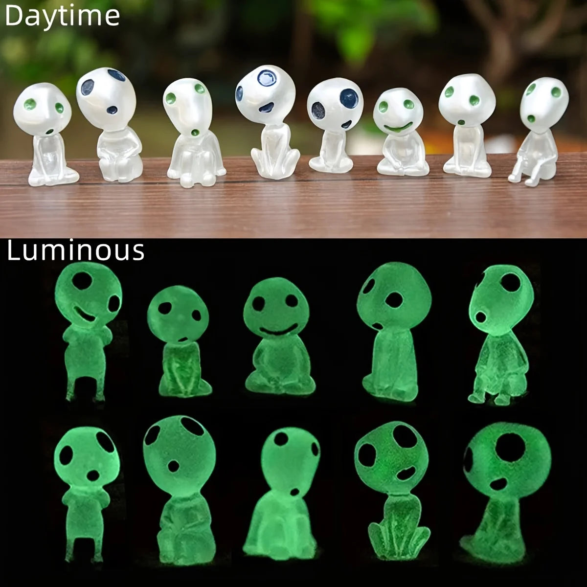 Mini Ghost Figurines 10PCS Luminous Resin Halloween Decor
