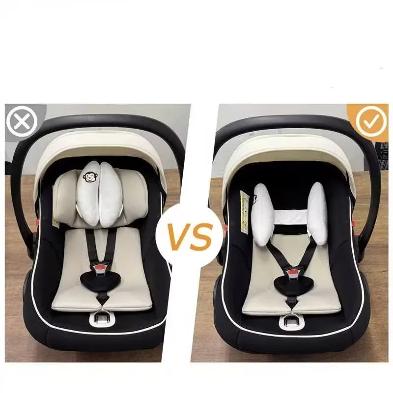 Baby Car Seat Head Support Pillow – Adjustable Infant Stroller Headrest