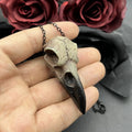 Raven Skull Necklace 3D Gothic Bird Pendant Halloween Jewelry