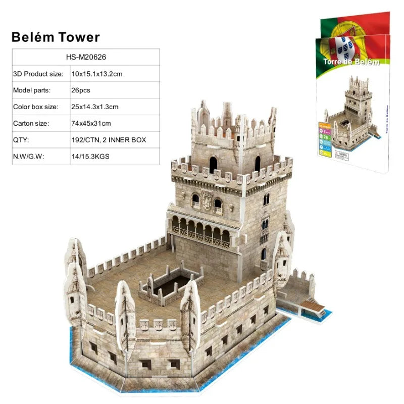 3D Architectural Puzzle Landmark Paper Building Model for Kids