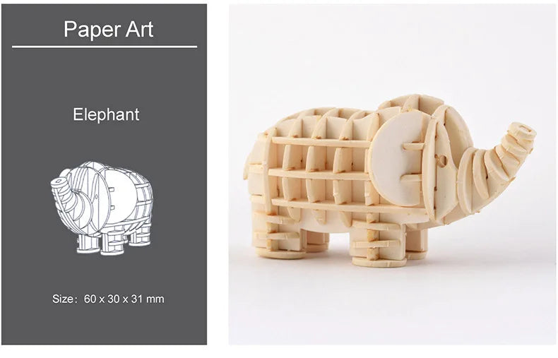 3D Wooden Animal Puzzle – DIY Assembly Model Kit