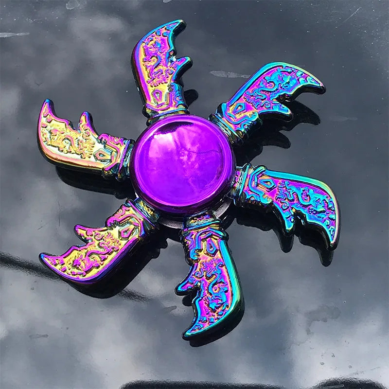 Metal Fidget Spinner Rainbow Gradient Fingertip Gyro Toy