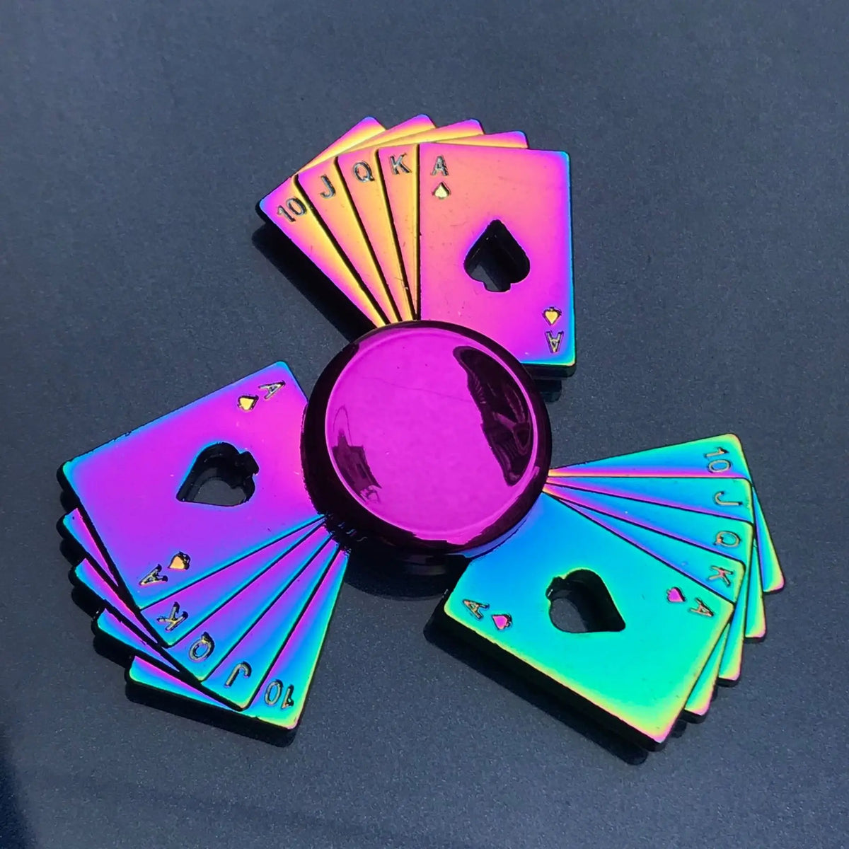 Metal Fidget Spinner – Rainbow Color Finger Hand Spinner Toy