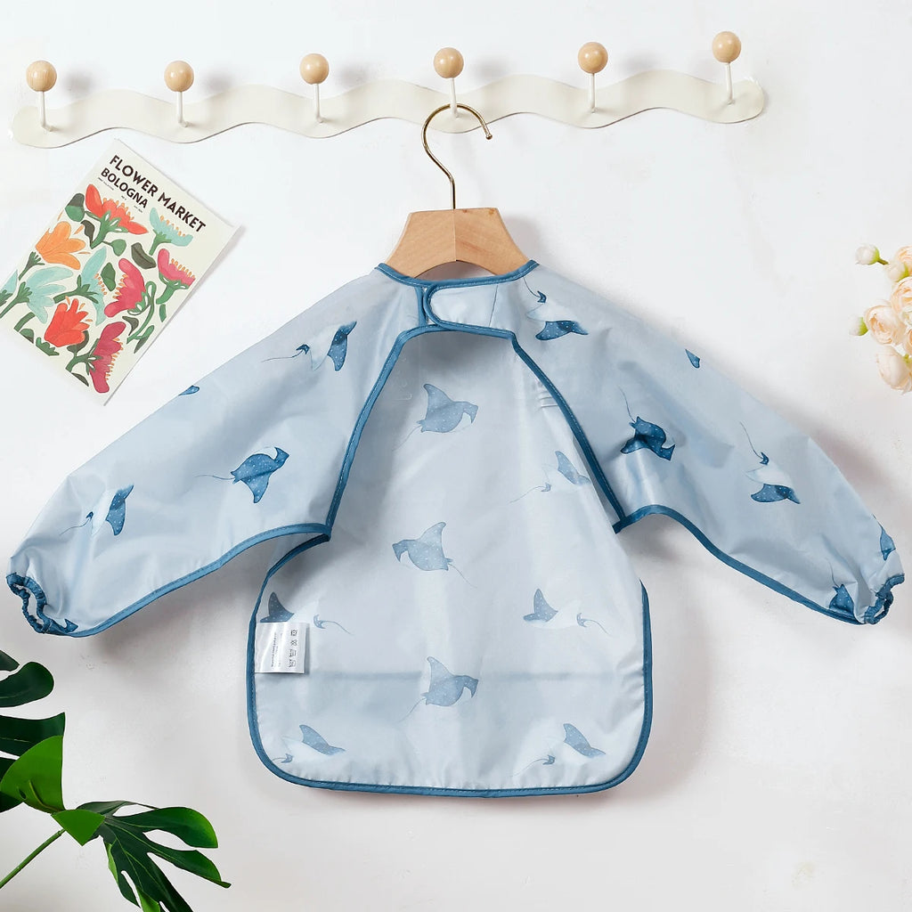 Long Sleeve Baby Bib – Waterproof Washable Feeding Bib for Toddlers