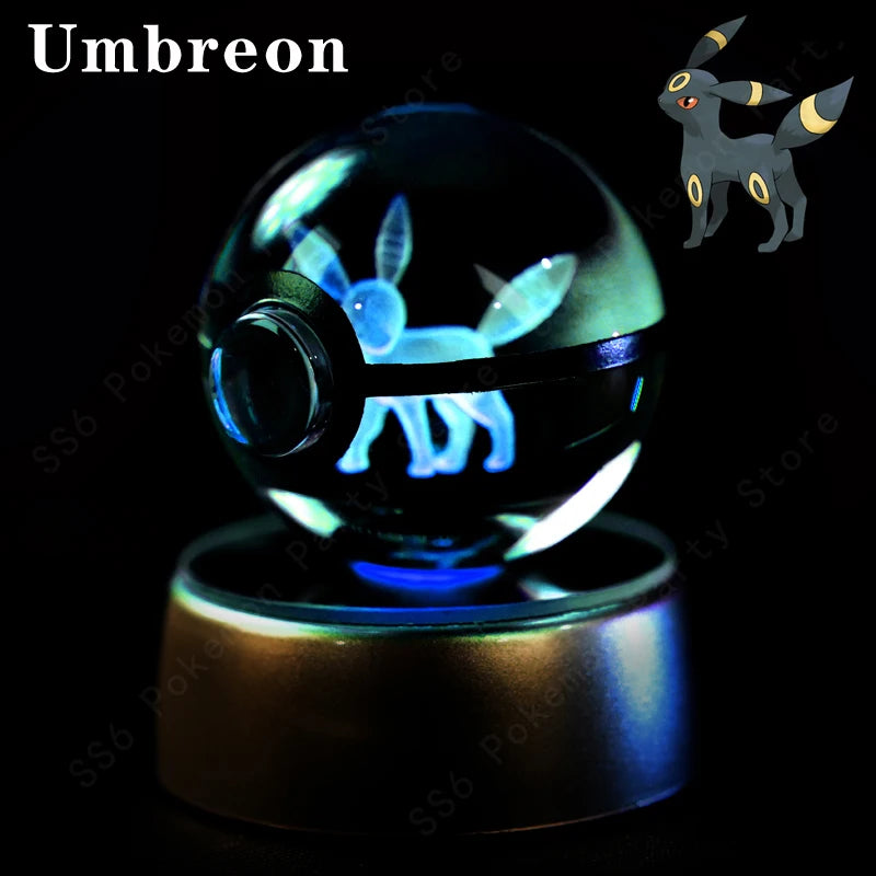 3D Crystal Ball Night Light – Glass LED Decorative Lamp