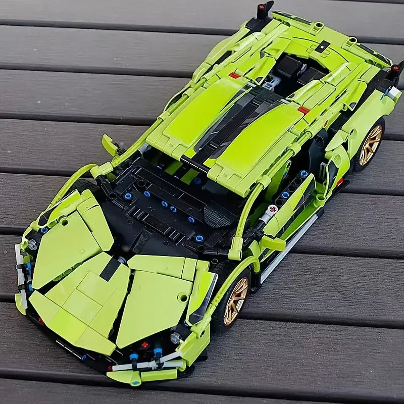 Green Sports Car Building Blocks DIY Brick Building Set
