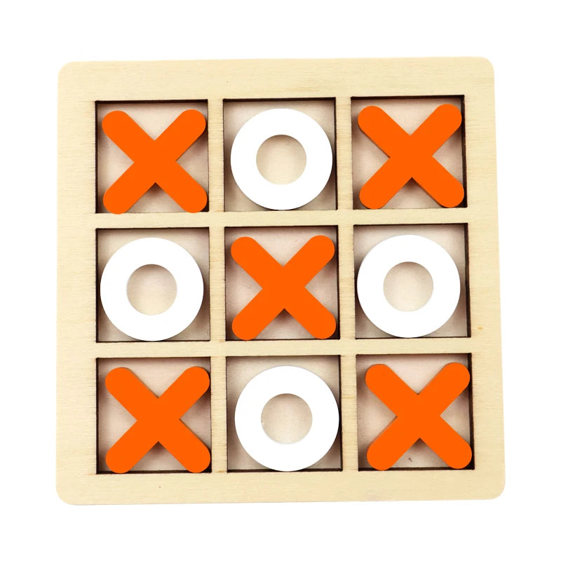 Wooden Tic Tac Toe Game – Kids XO Strategy Board