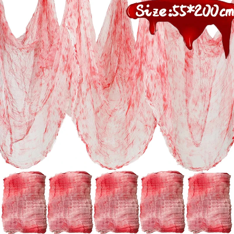 Halloween Creepy Cloth Black Gauze Fabric for Party & Yard Decor