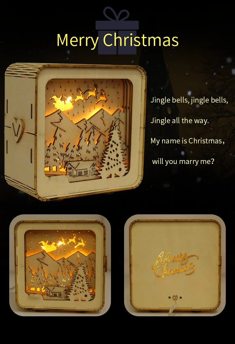 3D Wooden Castle Puzzle – Model Kit with Night Light