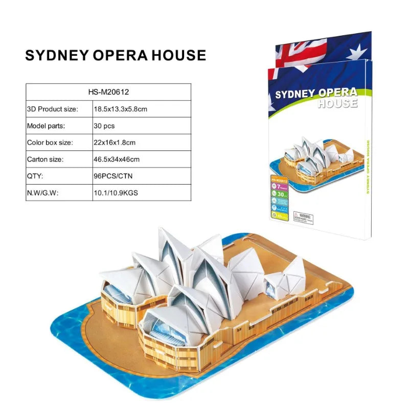 3D Architectural Puzzle Landmark Paper Building Model for Kids