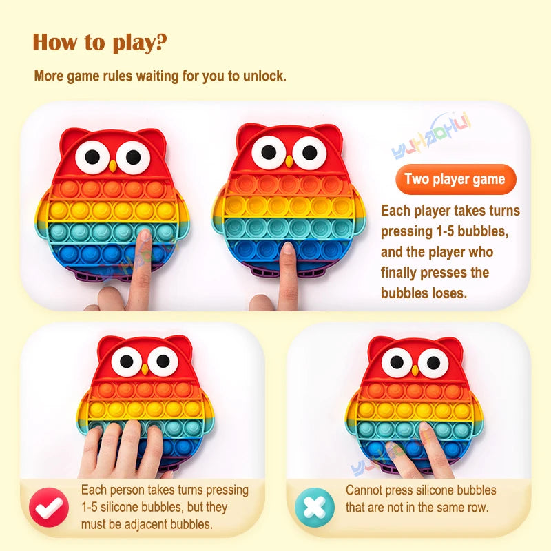 Pop It Fidget Toy – Rainbow Bubble Pop Sensory Stress Relief Toy