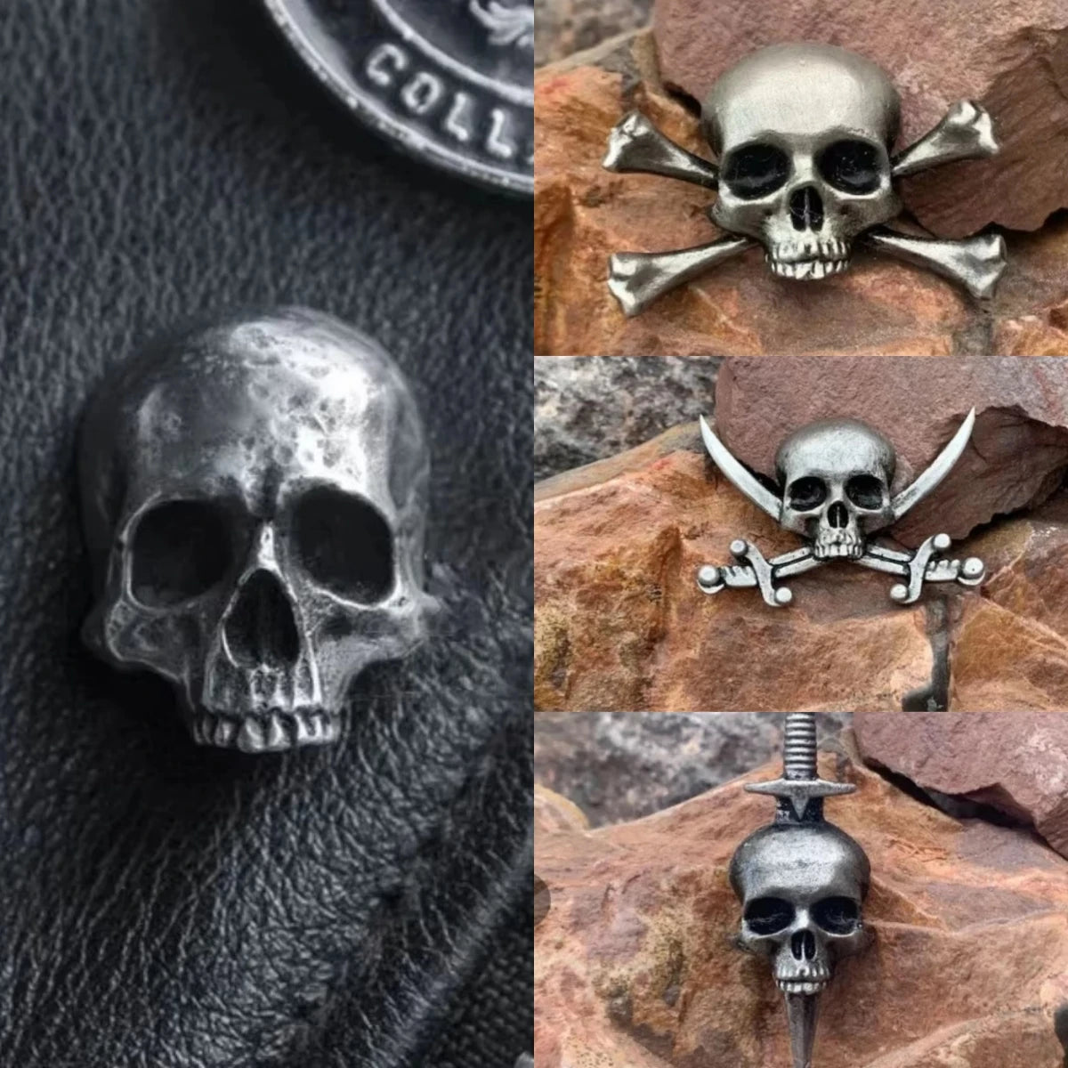 Halloween Skull Brooch Punk Skeleton Gothic Pin Badge