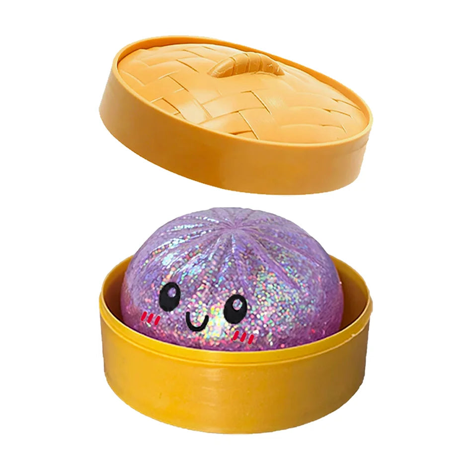 Dumpling Squishy Toy – Glitter Sensory Squeeze Stress Relief