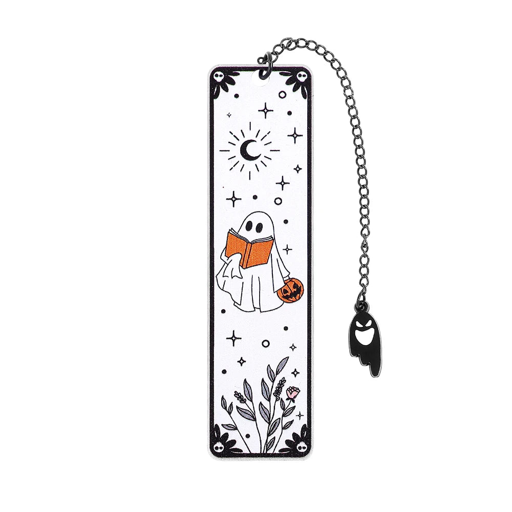Halloween Ghost Bookmark – Stainless Steel Reading Accessory