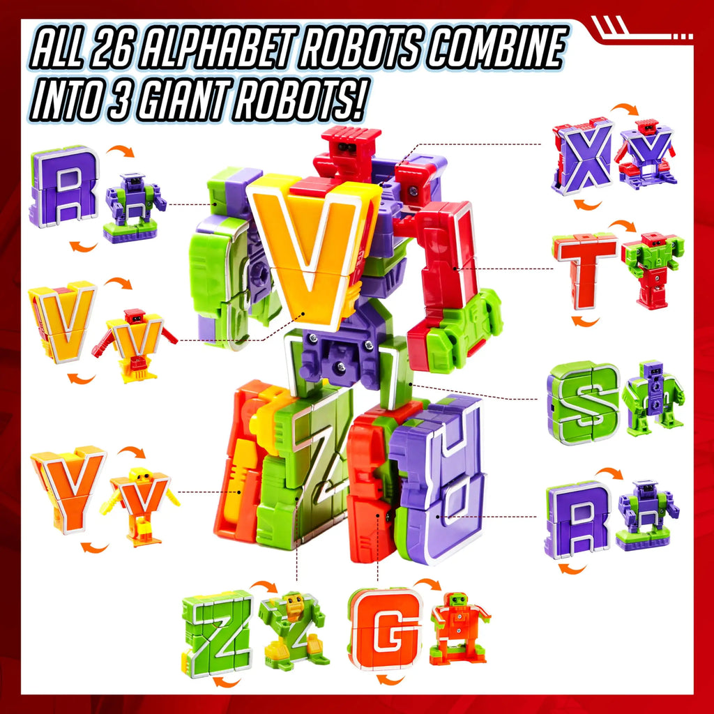 Alphabet Robot Toy 26-Piece ABC Transforming STEM Learning Set