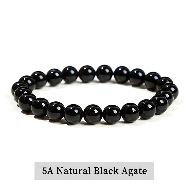 Natural Stone Bead Bracelet – Crystal & Agate Jewelry