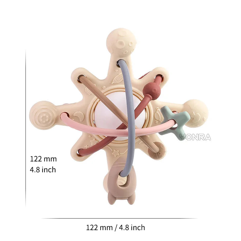 Baby Teething Toy Silicone Sensory Rattle for Infants 0-36 Months