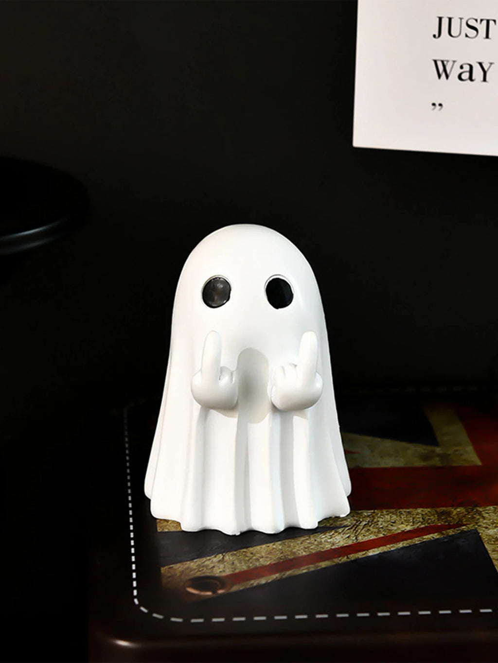 Ghost Halloween Figurine – Cute Ghost Statue Shelf Decor