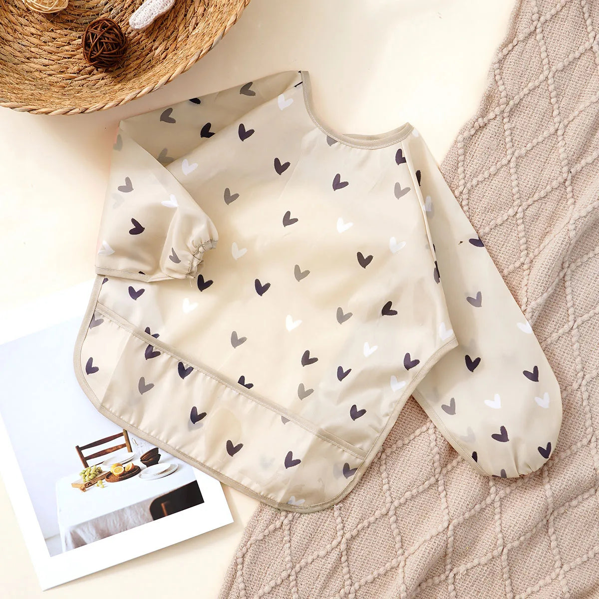 Long Sleeve Baby Bib – Waterproof Washable Feeding Bib for Toddlers