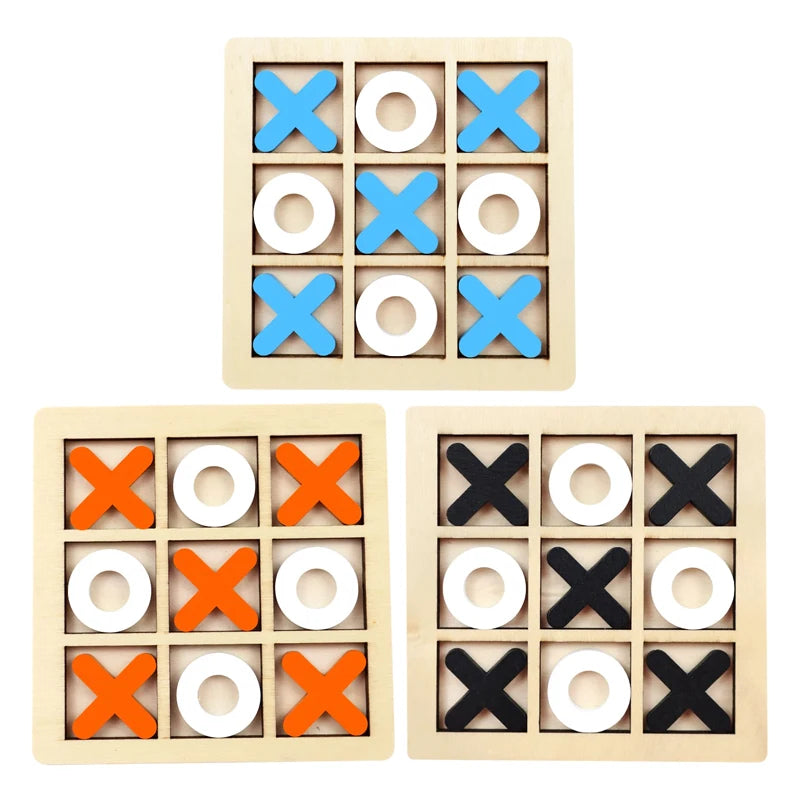 Wooden Tic Tac Toe Game – Kids XO Strategy Board