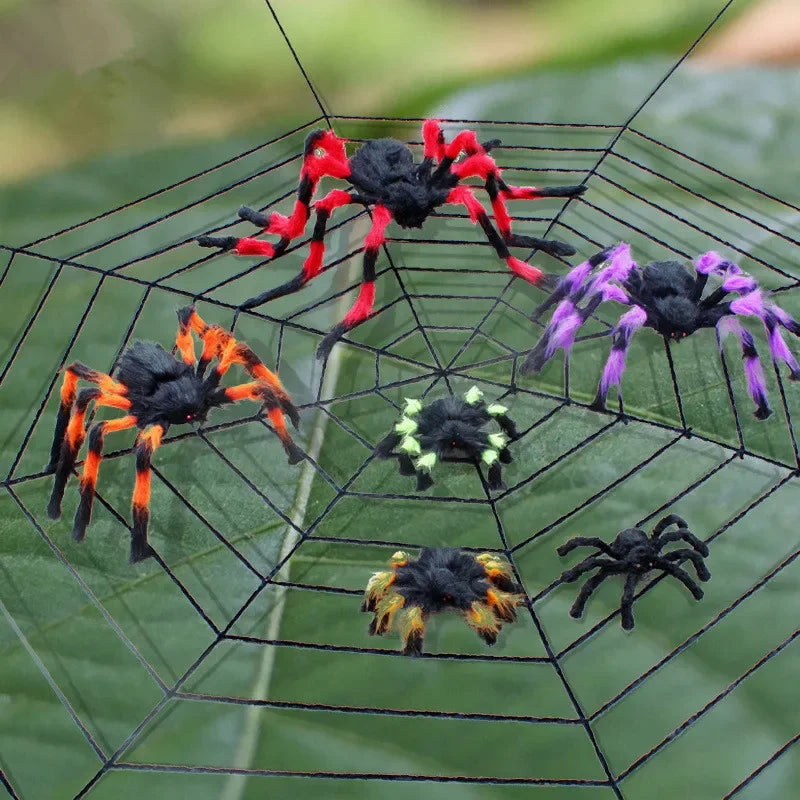 Giant Halloween Spider Outdoor Decoration – Large Spider Web